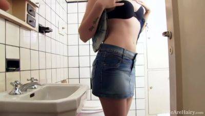 Brunette in lingerie masturbates in the shower - xxxfiles.com