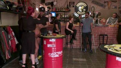Ramon Nomar - Blonde Slave Candela X Gets Humiliated in Biker Bar by Mz Berlin - xxxfiles.com