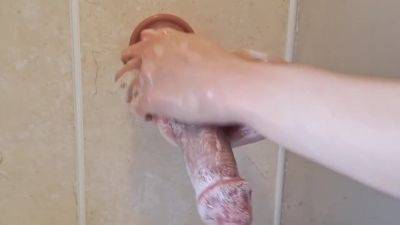 Washing My Realistic Soft Dildo Before Playing With It And Clit Until Super Nice Orgasm - hclips.com