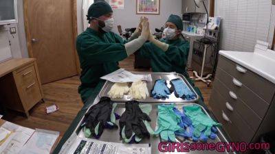 Doctor Aria Nicole and Doctor Tampa Trying On Gloves - Part 1 of 2 - hotmovs.com