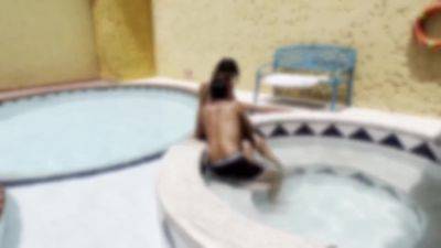 Skinny 18 Year Old Gets A Hard And Quick Fuck In The Outdoor Jacuzzi - videomanysex.com