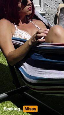 Hubbys Friend On Me While Tanning & Touching Myself - He Surprises Me With A Cumshot! - upornia.com