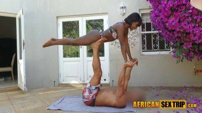 African Sex Trip - Natural Black Beauty Outdoor Interracial Yoga Sex - txxx.com