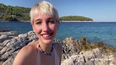 Adorable Annika Fingers Herself On A Beach In Croatia - upornia.com