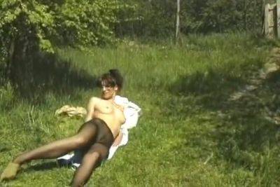 Brunette German Whore Fucking On A Beautiful Day Outdoors - upornia.com - Germany