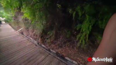Outdoors Sex And Cum Swallow In Public Trail - upornia.com