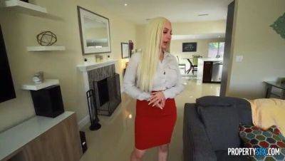 Real Estate Rapture: Big-breasted Agent Skylar Vox Fucks Client on Couch (Spanish Subtitles) - porntry.com - Spain