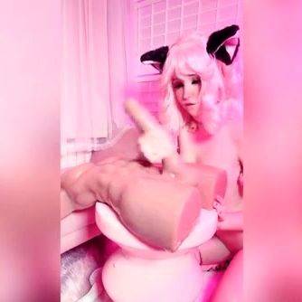 Belle Delphine - Pink Kitten Doll Riding - drtuber.com