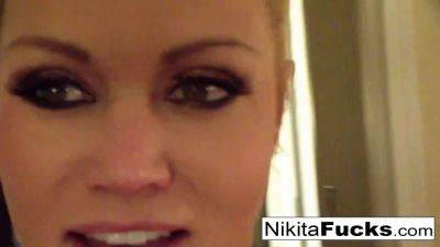 Nikita Von-James - Nikita Von James goes wild in fishnet solo with her massive tits bouncing - sexu.com