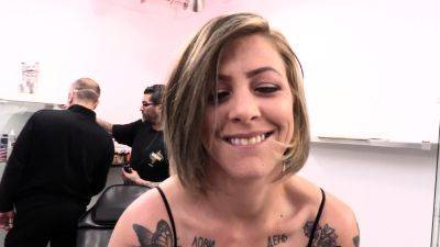 Leah Luv gets a new tattoo then a big dick in her ass - drtuber.com