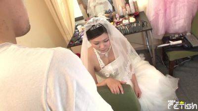 Japanese In Bride Dress Sucks A Big Cock And Gets Cum In Mouth After Porn Interview - hotmovs.com - Japan