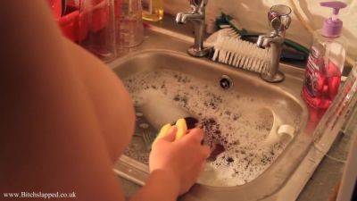 Slave Girl Cleaning Dishes - hclips.com