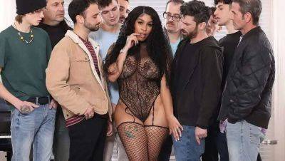 Eric John - Rion King - Chad Diamond - Big-Booty Ebony Wife Satisfies Multiple White Guys with Her Generous Bosom - porntry.com