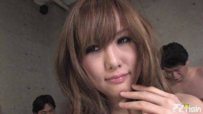 Japanese Babe Gets Her Pussy Satisfied By Nine Horny Men On The Floor - hotmovs.com - Japan
