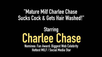 Mature MILF Charlee Chase Sucks Cock Gets Hair Washed - hotmovs.com