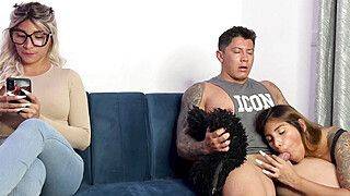 Naughty! Stepdaughter lets her stepdad fuck her through the curtains - ah-me.com