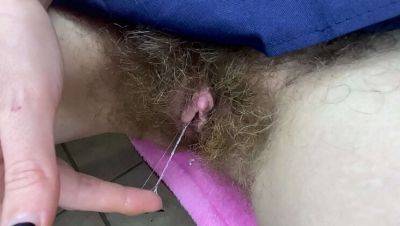 Cutieblonde's Hairy Pussy Close-Up: Big Clit Masturbation & Wet Orgasm - veryfreeporn.com