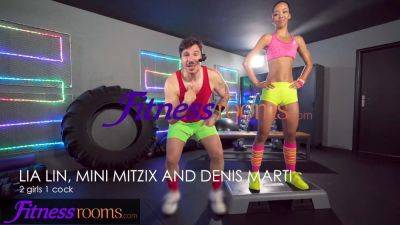 Denis Marti - Lia Lin - Lia Lin & mini Mitzix take on Denis Marti in a hot threesome gym session - sexu.com - Czech Republic - Russia
