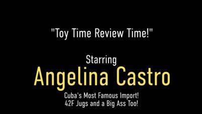Latina Angelina Castro Reviewing Sex Toys in Tight Lingerie - hotmovs.com