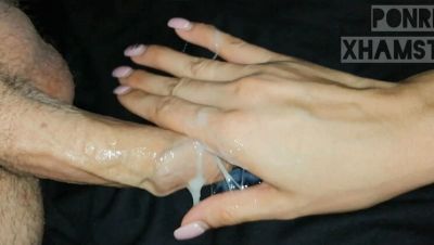 Gentle Handjob with Beautiful Russian Teen Milasha Ponri - Huge Cumshot - veryfreeporn.com - Russia