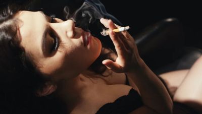Valentina Nappi - Steve Q - Valentina Nappi Smoking Fetish - Italian Brunette with Red Lipstick Gives Blowjob & Handjob POV - porntry.com - Italy