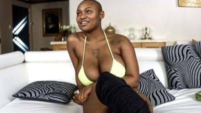 Big Tit Black BBW Gets Sloppy Blowjob at Bikini Casting - porntry.com