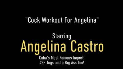 Thick BBW Latina Angelina Castro Sucks a Throbbing Cock - hotmovs.com