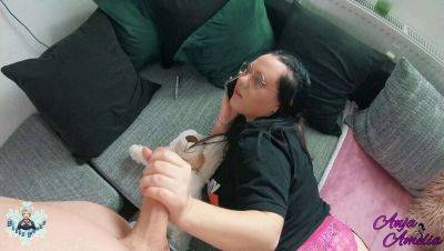 Anja Amelia - Curvy German Beauty Anja Amelia Sucks and Fucks BBC While Chatting on Phone - porntry.com - Germany