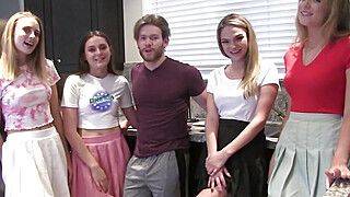 Aften Opal - Kyler Quinn - Swimming pool fun between four sexy girls and a lucky dude - ah-me.com