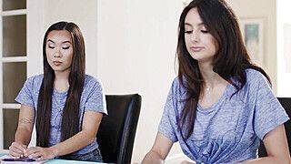 Eliza Ibarra - Kyler Quinn - Nicole Doshi - Kimmy Kimm - Babes Eliza Ibarra, Kyler Quinn, Kimmy Kimm, & Nicole Doshi Compete In Nipple Sucking & Face Fucking - ah-me.com
