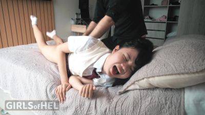 Young Asian Student 18+ Deserves A Good Spanking - Rough - videomanysex.com