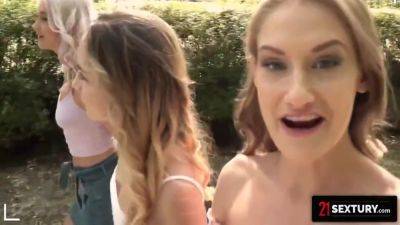 Blonde Beauties Enjoy Fucking And Pussy Play Outside With Tiffany Tatum, Mona Blue And Marilyn Sugar - hotmovs.com