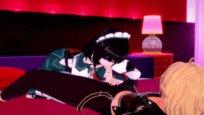 Aether Fucks The Receptionist Katheryne, Cums In Her Ass - Genshin Impact Hentai - hotmovs.com