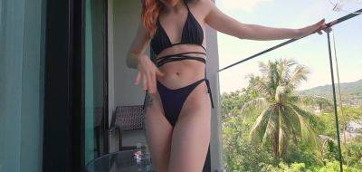 Fit Girl couldn't Resist and Do Blowjob and Cowgirl on the balcony - inxxx.com