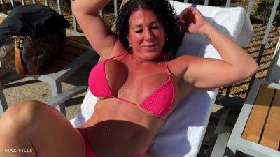 Perving On Milf Alexa Azzona With Huge Juicy Ass By The Pool - videomanysex.com