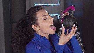 Fitness Rooms Petite Czech brunette 19 years old and horny for big cock passionate sex with small ti - ah-me.com - Czech Republic