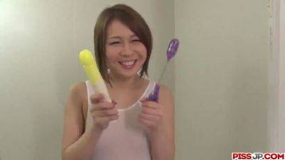 Watch young Japanese Mao Mizusawa get her wet pussy stuffed with toys and fingers - sexu.com - Japan