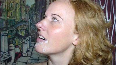 Tattooed Redhead Babe with Big Tits Sucks Cock and Gets Cum in Mouth - WetWitch - veryfreeporn.com - Germany