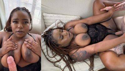 Busty Ebony Wife Takes White Husband's Hard Cock in Passionate Missionary Creampie - veryfreeporn.com - South Africa