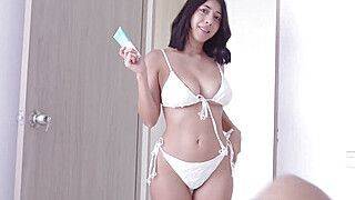 Stepsister gives me her ass before we go to the pool - ah-me.com - Japan