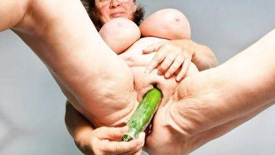 Hot Granny Solo Masturbation with Big Cucumber - Mariaold - xxxfiles.com