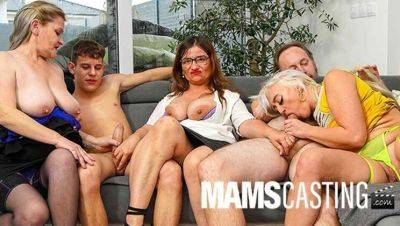 Like Father, Like Stepson: Big Cock Group Sex with Eveline Magic & Mia Darklin at MamsCasting - veryfreeporn.com