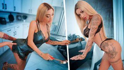 Juan El Caballo Loco - Blonde StepMom Danae Mari Gets Pipe Laid By Juan In Kitchen - Big Tits, Creampie, HD - veryfreeporn.com
