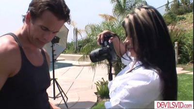 Male model fucking his big tits milf talent manager outdoors - hotmovs.com