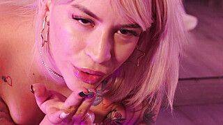 Tattooed Horny Babe Engages in Teasing and Masturbation - ah-me.com