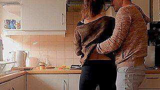 Kitchen make out with stepsister, kissing and fingering - sensual teasing moments - ah-me.com