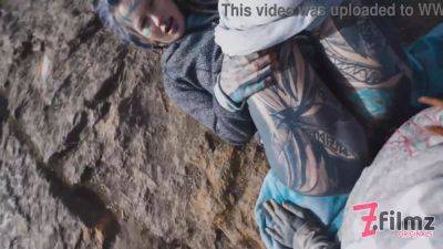 Caught while wild public sex on a ruine - POV, tattoo couple, split tounge blow job - punk, goth - sexu.com