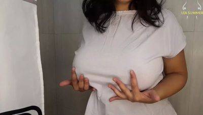 Mou Smith Shows Off Her Big Tits in Wet T-Shirt & Fingers Her Pussy - Desi MILF Begs for Milk - porntry.com - Japan - India - Venezuela