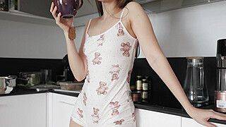 Fulfilled a teenage dream, cumming between his stepsister's juicy buns. - ah-me.com