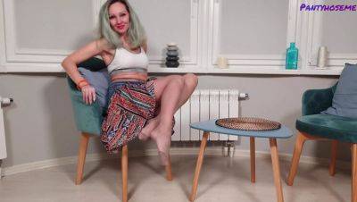 Blonde MILF Foxy Love Teases in Sexy Pantyhose - 4K Solo - xxxfiles.com